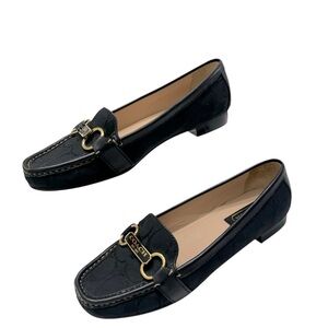 Coach Black Loafers with Gold Accents